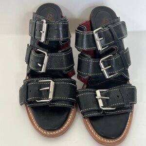 EUC! Freebird Quincy Big Buckle Sandals Heels Size 7